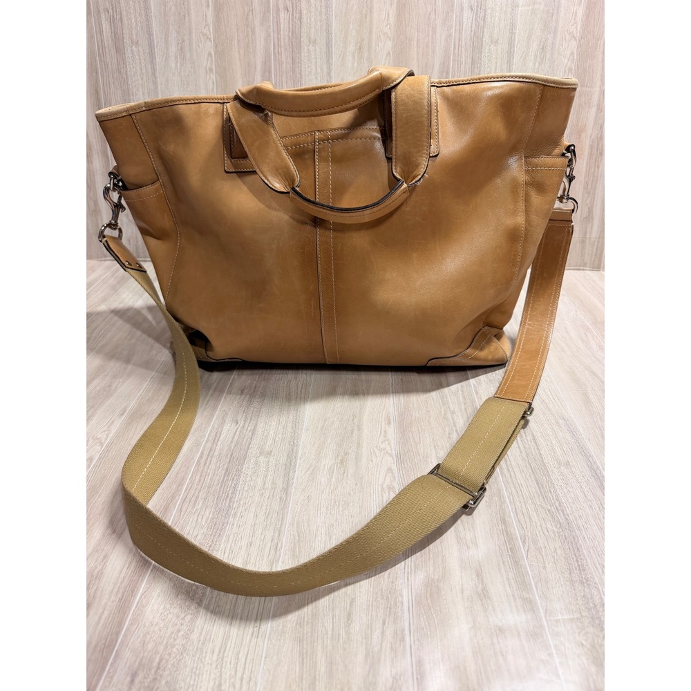 Coach Y2K Legacy Transatlantic Business Leather Tote Briefcase Bag Tan F70103